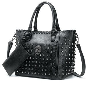 COPY - The Skull Bag with Wallet | Leather Skull Tote Bag